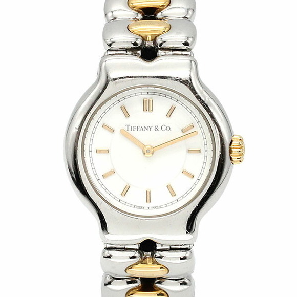 Tiffany Tisolo Watch White Dial Stainless Steel Yellow Gold